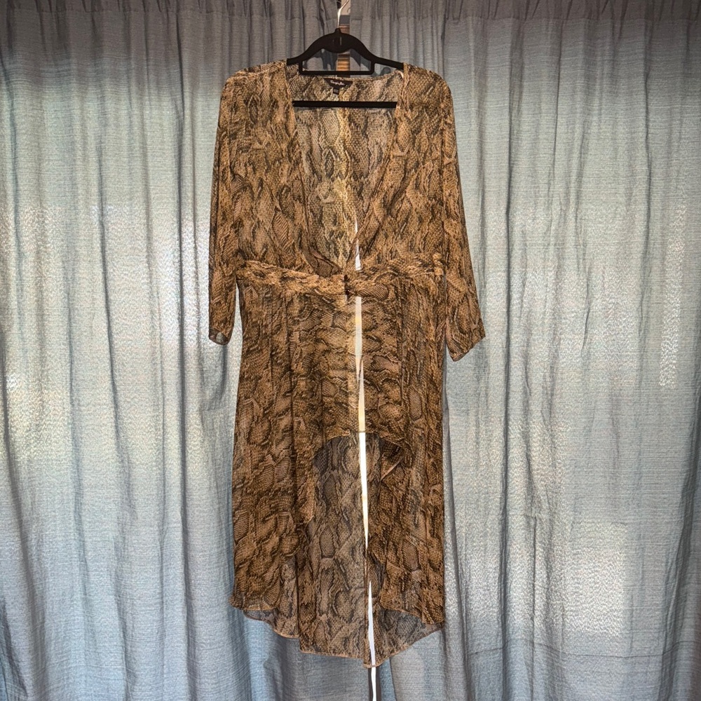 Simply Be Snake Skin Print Sheer Kimono